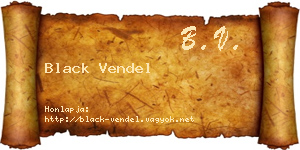 Black Vendel névjegykártya